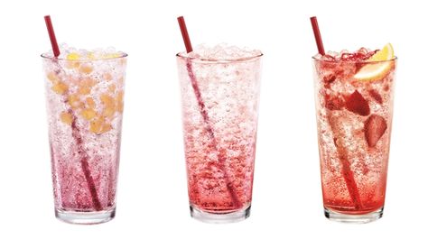 Sonic now offers new made-to order low-calorie sodas featuring carbonated water and fruit + fruit flavors. Healthy Sonic Drinks, Sonic Water Combinations, Best Sonic Drinks Combinations, Low Calorie Sonic Drinks, Secret Sonic Drinks, Sonic Shakes, Sonic Menu, Sonic Drinks, Light Drinks