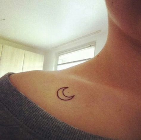 Crescent half moon tattoo Half Moon Tattoo, Tattoo Moon, Crescent Moon Tattoo, Tattoo Back, Small Tattoos Simple, Collar Bone Tattoo, Collar Bone, Sleeve Tattoos For Women, Tattoo Blog