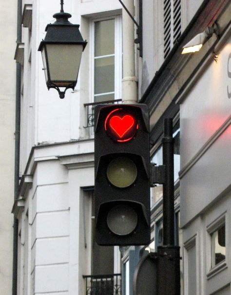 Traffic Light, Heart On, A Heart, Red Heart, Building, Red, White