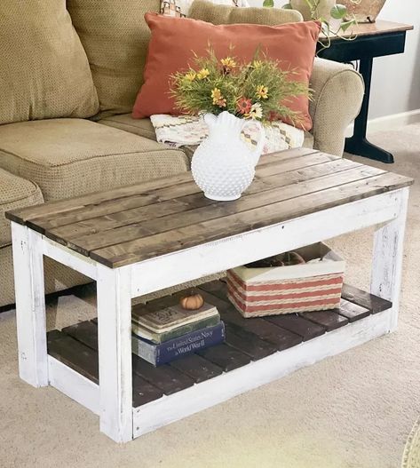 Shiplap Coffee Table, Small Farmhouse Coffee Table, 2x4 Coffee Table Diy, Diy Coastal Coffee Table, Diy Coffee And End Tables, Small Coffee Table Diy, Pallet End Table Diy, 2x4 Coffee Table, Wooden Coffee Table Diy