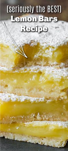 Lemon Custard Cookies, Easy Food Recipes Snacks, Lemon Custard Filling, Gooey Lemon Bars, Bars With Shortbread Crust, The Best Lemon Bars, Lemon Squares Recipe, Homemade Lemon Bars, Lemon Bar Recipe