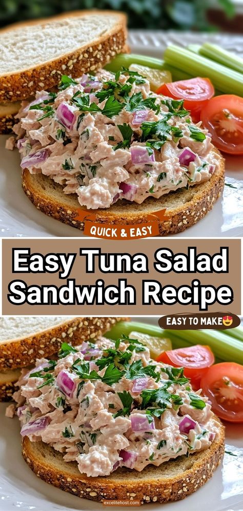 Some days we’re just in a rush. No time for lengthy or time-consuming recipes. We need to get lunch on the table fast. Other days, we’re not in the mood for heavy food, we crave something fresh and light. Easy Tuna Salad Sandwich, Classic Tuna Salad Sandwich, Classic Tuna Salad Recipe, Tuna Salad Sandwich Recipe, Tuna Sandwich Recipes, Easy Tuna Salad, Best Tuna Salad Recipe, Classic Tuna Salad, Best Tuna Salad