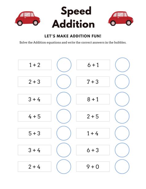 Basic Addition Worksheets, Free Addition Worksheets, Addition Worksheet, Worksheet For Kindergarten, Math Drills, Basic Addition, Technical Writer, Large Font, Subtraction Worksheets