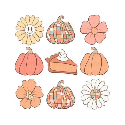 Fall Vibes Drawings, Groovy Thanksgiving, Retro Fall Decor, Pumpkin Cartoon, Pumpkin Doodle, Fall Doodles Autumn, Apple Watch Features, Pumpkin Drawing, Boho Halloween