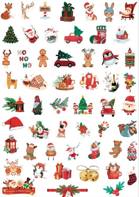 Christmas stickers Natal, Sticker Ideas Christmas, Christmas Stickers Printable Aesthetic, Cute Christmas Stickers Aesthetic, Christmas Stickers Printable Free, Christmas Clipart Free Printable, Christmas Stickers Aesthetic, Aquarell Christmas, Stickers Background