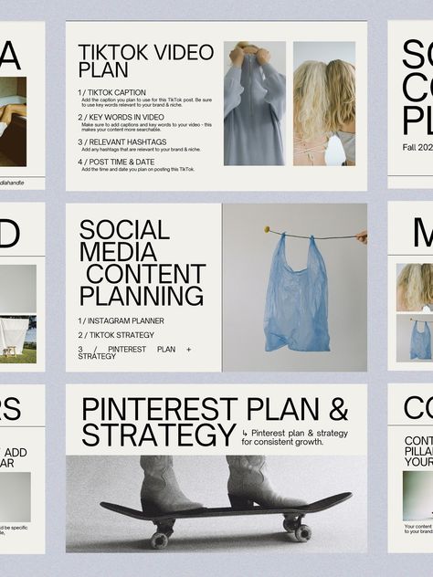 Content Planner Template, Planner Content, Tips Tiktok, Pinterest Engagement, Catalogue Layout, Tiktok Tips, Presentation Slides Design, Social Media Content Planner, Instagram Branding Design