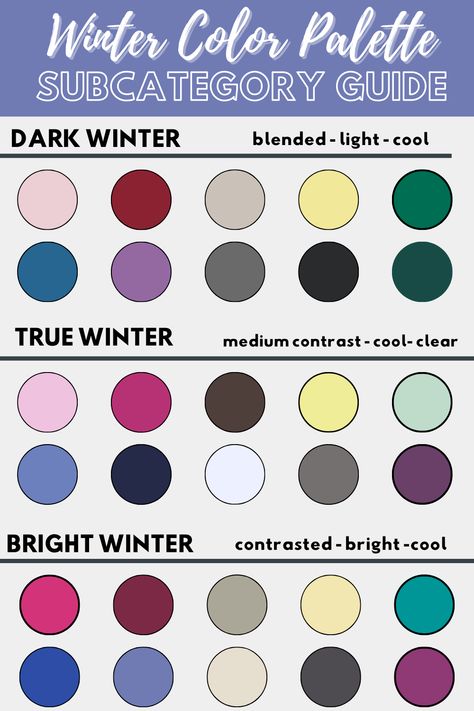 Click to read more about the winter color palette from Color Analysis. Winter Color Palate, Color Analysis Winter, True Winter Color Palette, Winter Skin Tone, Color Palette Dark, Cool Winter Color Palette, Winter Bright, Winter Dark, Winter Palette