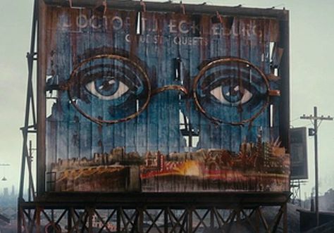 I hope I don't ever see this billboard in real life .... creepy!  (inspired by: The Great Gatsby) God Sees Everything, Group Art Projects, Jonathan Safran Foer, Jay Gatsby, Gatsby Themed Party, Huckleberry Finn, Book Wall, Haruki Murakami, Margaret Atwood