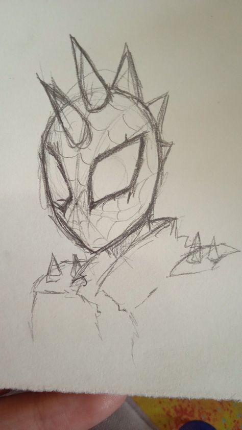 Spider Punk Easy Drawing, Spiderman Punk Drawing, Pixel Drawing Pattern, Spiderman Sketch Easy, Spider Punk Sketch, Spiderman Drawing Ideas, Spider Punk Art, Spiderman Drawing Sketches, Spider Punk Drawing