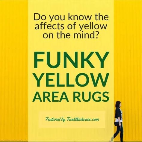 If you need more yellow, put it on the floor! It brightens a room and allows you to center all your other decor choices around a base of yellow. Did you know that yellow is the color of intelligence? #yellowrugs #yellowarearugs #rugs #springrugs Yellow Rugs, Mustard Rug, Spring Rugs, Yellow Decor, Funky Home Decor, Diy And Home Improvement, Yellow Area Rugs, Yellow Walls, Space Ideas