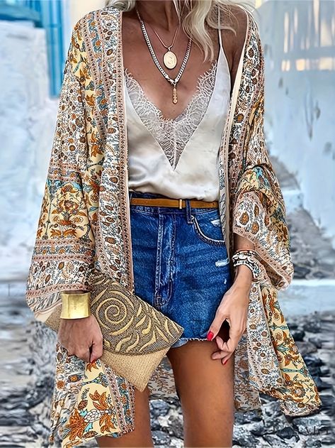 Boho cardigan outfit