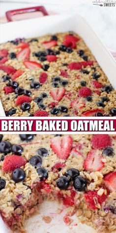 Berry Baked Oatmeal, Baked Oatmeal Recipes Healthy, Bake Breakfast, Oatmeal Healthy, Oatmeal Bake, Baked Oatmeal Healthy, Baked Oatmeal Recipe, Healthy Oatmeal Recipes, Breakfast Oatmeal