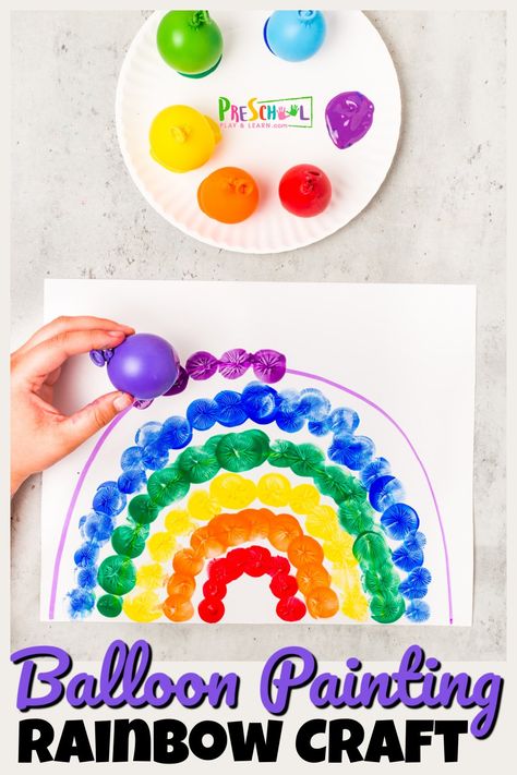 Super simple balloon painting project for toddlers and preschoolers. This FUN summer activity for kids is a great balloon paint art project! Paint With Balloons Art Activities, Ball Crafts For Toddlers, Ball Art For Toddlers, Balloon Art Paint, Balloon Art For Kids, Balloon Painting For Kids, Balloon Activities For Kids, Balloon Crafts For Kids, Painting Activities For Toddlers