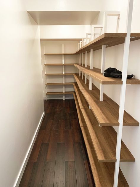 Tiny Storage Room Ideas, Storage Room Small Spaces, Clever Basement Storage Ideas, Small Storeroom Ideas, Organized Plant Room, Shelves In Storage Room, Indoor Storage Room Ideas, Long Narrow Storage Room, Garage Storage Room Ideas