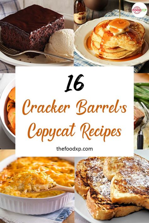 Cracker Barrel Carrots, Cracker Barrel Breakfast, Cracker Barrel French Toast, Cracker Barrel Copycat Recipes, Irish Cream Cake, Cracker Barrel Chicken, Fluffy Buttermilk Pancakes, Waffle Cone Recipe, Cracker Barrel Recipes