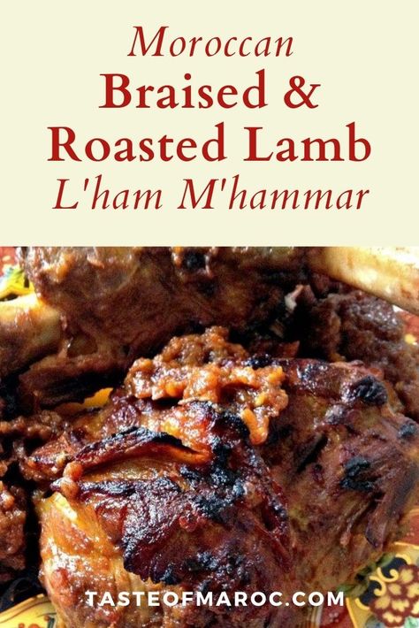 Moroccan Braised Lamb Shanks, Arabic Lamb Dishes, Moroccan Roast Lamb, Lamb Shank Recipe Middle Eastern, Moroccan Menu Ideas, Moroccan Lamb Shank, Medeteranian Lamb Recipes, Moroccan Lamb Shoulder, Moroccan Lamb Tagine Recipes