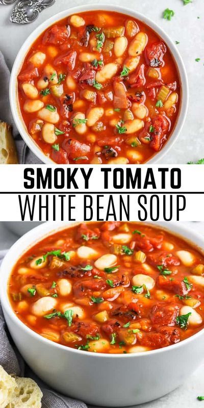 Tomato Bean Soup Recipes, Simple Bean Soup, Tomato And White Bean Soup, Vegan Bean Soup Recipes, Tomato Based Soups, Tomato White Bean Soup, Vegan Bean Soup, Tomato White Bean, Beans Soup