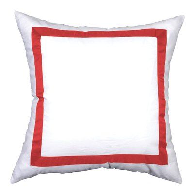 Birch Lane™ Sophia Sham Size: Standard, Color: White / Red Round Beds, The Pillow, Quilted Sham, Euro Sham, Euro Shams, Pillow Collection, Dust Mites, Bedding Accessories, Birch Lane