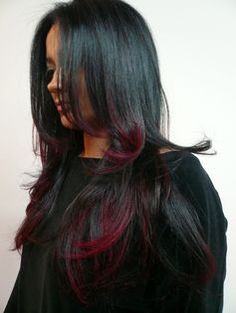 Balayage, Ombré Short Hair, Black Hair With Red Highlights, Ombre Highlights, Black Ponytail Hairstyles, Black Hair With Highlights, Glamorous Hair, Corte Pixie, Hair Color Purple