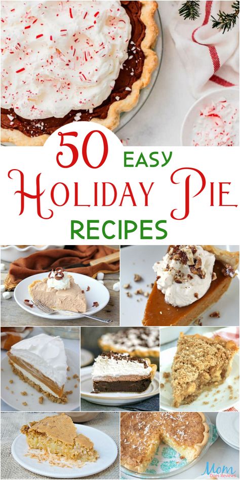 50 Easy Holiday Pie Recipes for a Sweet Addition to the Menu - Mom Does Reviews Easy Simple Pie Recipes, Traditional Pie Recipes, Christmas Pie Recipes Savory, Winter Pies Recipes, 1 Crust Pie Recipes, Easy Pies For Christmas, Frozen Pies Recipes Desserts, Best Holiday Pies, Pies For Christmas Desserts