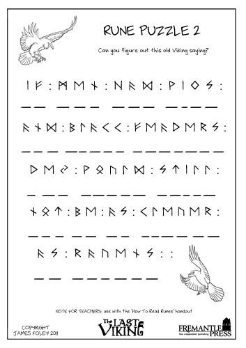 Some fun Rune worksheets at  the bottom of the page Viking Activities For Kids, Viking Activities, Vikings Ks2, Viking Runes Alphabet, Vikings For Kids, Oppgaver For Barn, Puzzle Worksheet, Norway Viking, Viking Quotes