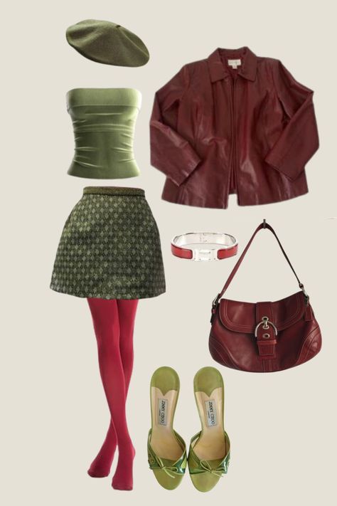 green and red combination, one of the most favorite spring outfits  red green Red And Green Holiday Outfit, Dark Green And Red Outfit, Mint And Red Outfit, Khaki And Red Outfit, Brown Stockings Outfit, Red And Beige Outfit, Green Red Outfit, Red Green Outfit, Green And Red Outfit