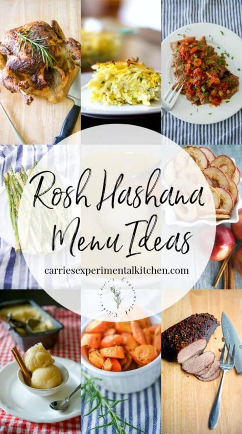 Rosh Hashanah Menu, Rosh Hashana Recipes, Rosh Hashanah Recipes, Dinner Menu Ideas, Jewish Holiday Recipes, Oven Roasted Asparagus, Jewish Cuisine, Shabbat Dinner, Menu Inspiration