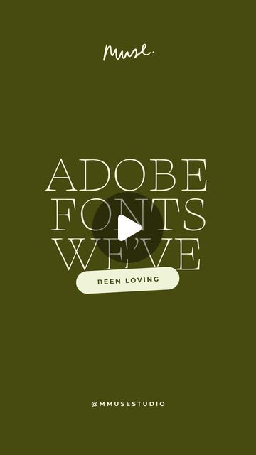 Muse Studio on Instagram: "A few of our recent Adobe Font finds 😋

We loooove finding gorgeous new fonts to use so we’re always looking for that one to screams WOW 🤩

Adobe definitely has some hidden gems! Our fav fonts are the funky ones that have a little unique flair to them🤭

What’s your favourite font out of this selection?

We’d love to know where you find your fonts! Let us know in the comments🤩

-
-
-
-

#adobefonts #typography #fonts #fonts #fontinspo 
#fontdesign #fonts #reels #type #typography #adobefonts #typeinspire #designresource #typedesign #dailymotivation #favoritefonts #fontinspo #inspiration" Daily Motivation, Type Design, Font Inspiration, Favorite Fonts, Typography Fonts, D Love, New Fonts, Hidden Gems, Fonts Design