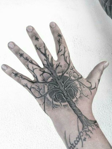 Hand tattoos, lord of the rings, white tree of gondor, tattoo, Guðmundur Sigurður Stefánsson Tree Hand Tattoos For Women, Tree Hand Tattoo Men, Lotr Tattoo Finger, Lord Of The Rings Tree Of Gondor, Tree On Hand Tattoo, Nerdy Hand Tattoos, Celtic Hand Tattoos Men, Lord Of The Rings Arm Tattoo, Lord Of The Rings Hand Tattoo