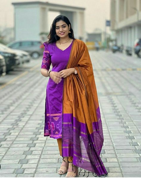 Pattu Punjabi Dress Designs, Pattu Kurtis For Women, Pochampally Kurtis Designs Cotton, Ikkat Chudidar Designs Cotton, Pattu Salwar Suits, Pattu Kurta Designs For Women, Kalamkari Tops Designs, Ikkat Dupatta With Dress, Ikkat Blouse Designs For Sarees