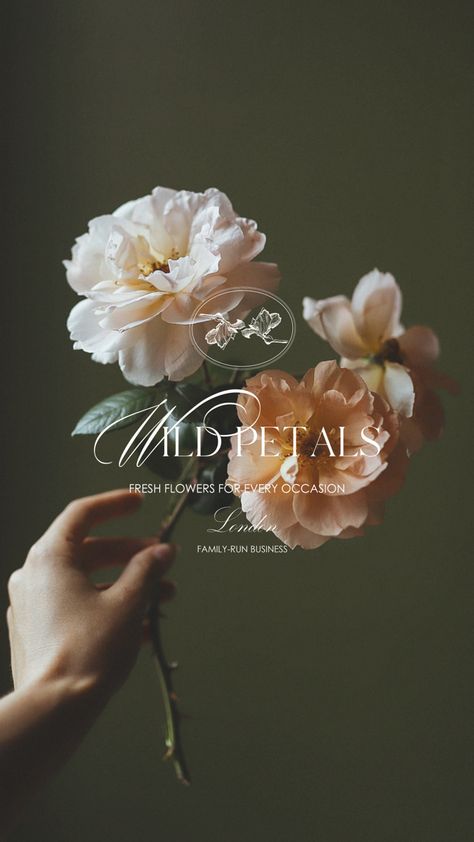 Flower Shop Branding Design, Luxury Branding Design Visual Identity, Floral Branding Design, Flower Branding Design, Flower Logo Design Graphics, Aesthetic Flower Shop, Luxurious Branding, Heavenly Design, Flower Shop Logo