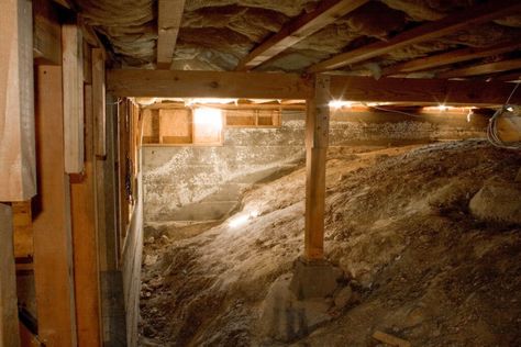 What Is the Cost To Dig Out a Basement? (2024Guide) Underpinning House, Crawl Space Vents, Crawl Space Vapor Barrier, Concrete Block Foundation, Block Foundation, Crawl Space Repair, Crawl Space Encapsulation, Old Basement, Yard Drainage