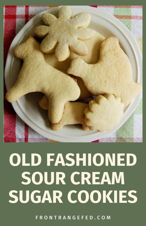 Old Fashioned Sour Cream Sugar Cookies Sugar Cookie Sour Cream Recipe, Sour Cream Cutout Sugar Cookies, Sour Cream Sugar Cookies With Nutmeg, Sour Cream Christmas Cutout Cookies, Old Fashion Sour Cream Cookies, Sugar Cookie Recipe Sour Cream, Old Fashioned Sugar Cookies Grandmothers, Sugar Cookie Recipe With Sour Cream, Sugar Cookie With Sour Cream