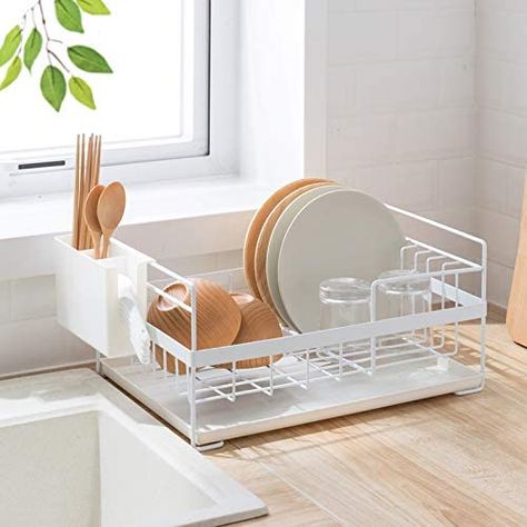 Kitchen Dish Rack, Casa Clean, Metal Storage Racks, Countertop Organization, Kitchen Gear, Cutlery Storage, Utensil Storage, Countertop Organizer, Organizing Hacks