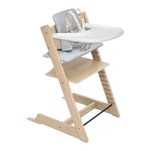 Amazon.com : Stokke Tripp Trapp Oak High Chair 2 (Natural), Cushion 2 (Nordic Blue) + Stokke Tray (White) - Includes Chair + Baby Set with Removable Harness for Children 6-36 Months : Baby Stokke Tripp Trapp, Nordic Blue, Tripp Trapp, Baby Set, Baby Registry, Luxury Store, Health And Safety, Baby Care, Pharmacy Gifts