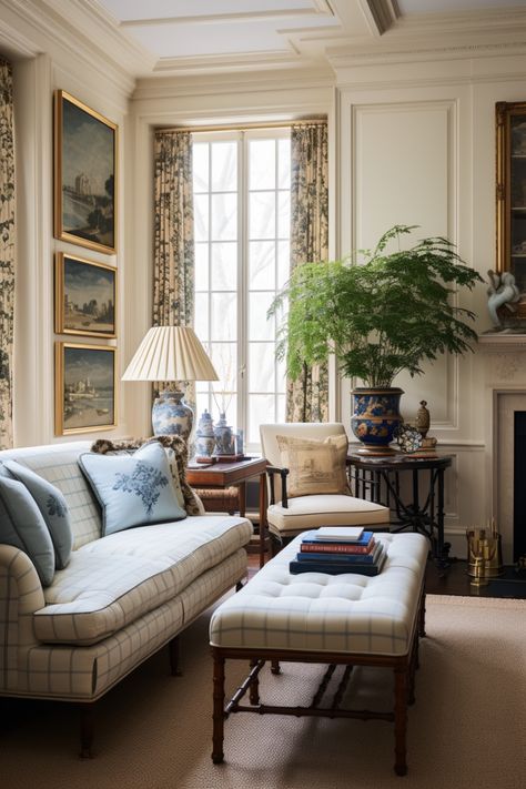 50+ Old Money Living Room Decor Ideas Traditional Antique Living Room, French Provincial Living Room Ideas, Beecham House, Old Money Living Room, Vintage Living Room Decor Ideas, Ralph Lauren Home Living Room, Historical Decor, Intricate Woodwork, Vintage Living Room Decor