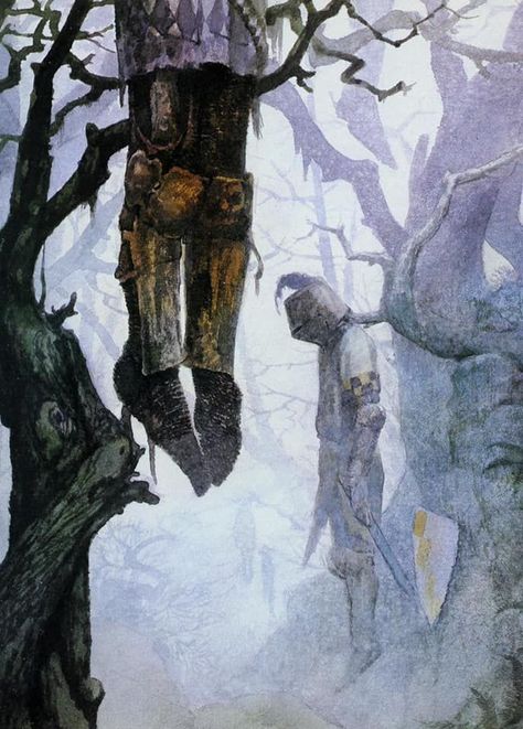 The "hanged knights" before the great swamp (J.R.R. Tolkien second era epos). Bloodborne Art, Creature Artwork, Fairytale Illustration, Warhammer Fantasy, Environment Concept Art, Medieval Fantasy, Fantasy Artwork, Art Plastique, Dark Fantasy Art