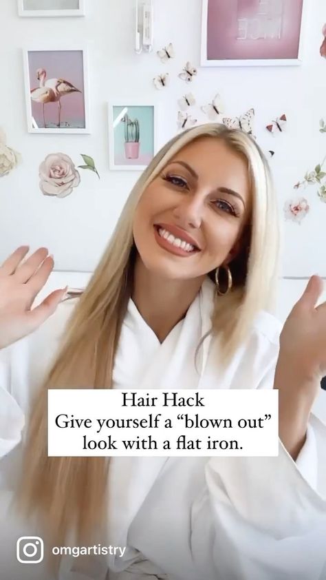 omgartistry on Instagram: Have I got a Hair Hack for you! Are you ready for this? I’m going to show you how to get a “blow out” with a flat iron. Just follow these… Hair Hack, Blow Out, Flat Iron, Hair Hacks, Education, Hair, On Instagram, Instagram