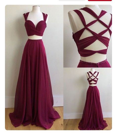 Two Piece Formal Dresses, Prom Dress For Teens, Prom Dress Burgundy, Burgundy Evening Dress, 2 Piece Prom Dress, Formal Dresses For Teens, Winter Formal Dresses, Prom Dresses 2018, Red Prom