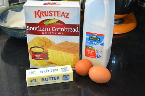 Doctoring Up Jiffy Cornbread, Jiffy Cornbread Hack, Mexican Ideas, Cornbread Waffles, How To Make Cornbread, Cornbread Recipes, Delicious Cornbread, Moist Cornbread, Savory Breads