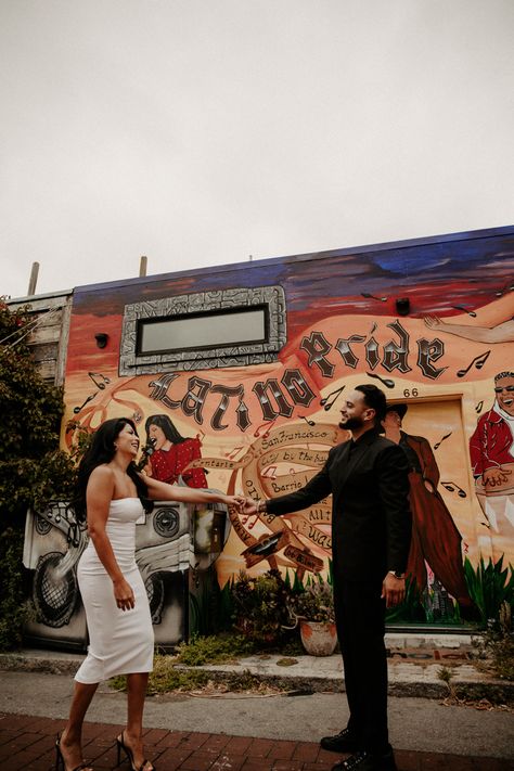 Latina Engagement Photos, Chicano Wedding, Chicano Photography, Charro Engagement Photos, Low Rider Wedding Pictures, Latino Engagement Photos, Cholo Couple Photoshoot, Latino Couple Aesthetic, Mexican Engagement Photos