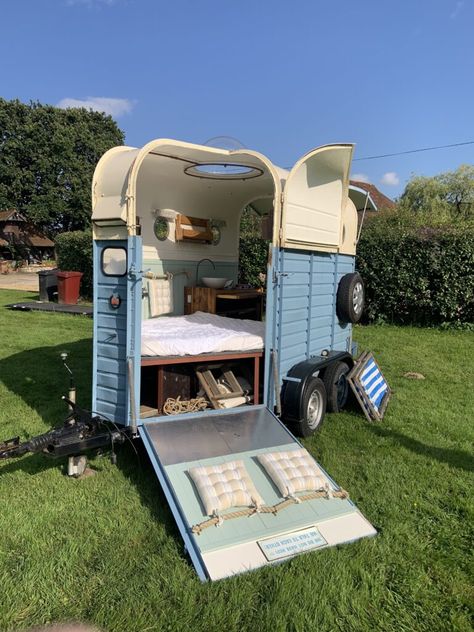 As per pictures Horse Trailer Bunk Beds, Rice Horse Box Conversion, 2 Horse Trailer Camper Conversion, Horse Trailer To Camper, Horse Box Conversion Camper, Horse Trailer Tiny House, Horse Trailer Conversion Campers, Trailer Conversion To Camper, Cute Trailer Homes