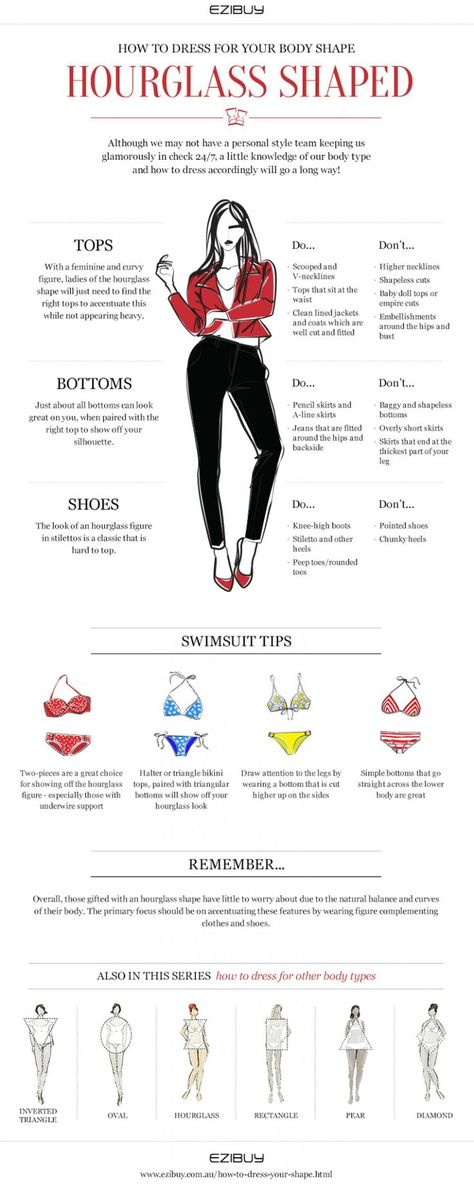 how to dress for your body shape pumpernickel pixie Body Shapes Women, Hourglass Outfits, Clothes Tips, Dress Body Type, Curvy Body Types, Hourglass Body Shape, Hourglass Fashion, Mode Tips, Fashion Vocabulary