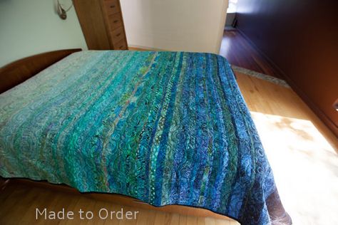 Oceanic Dreams Modern Quilt - custom made, one of a kind, king, queen, double, twin quilt, made in your size Ombre Quilt, Seascape Quilts, Turquoise Quilt, Colchas Quilting, Ocean Quilt, Beach Quilt, Landscape Art Quilts, The Quilt Show, Batik Quilts