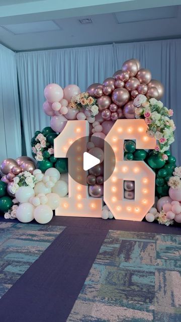 27K views · 1.6K likes | Balloon Decorations and Event Rentals Palm Beach on Instagram: "Sweet 16 couldn’t be more sweeter😊  #balloons #sweet16 #birthdaydecoration #birthdayparty" Glam Sweet 16 Party Ideas, 16 Birthday Party Ideas Outdoor, Sweet 16 On A Budget Ideas, 15th Party Ideas, Sweet 16 Entrance Ideas, Sweet 16 Backyard Party Ideas, Sweet 16 Balloon Arch, 16th Birthday Party Ideas Sweet 16 Theme, Sweet 16 Party Ideas Themes 16th Birthday