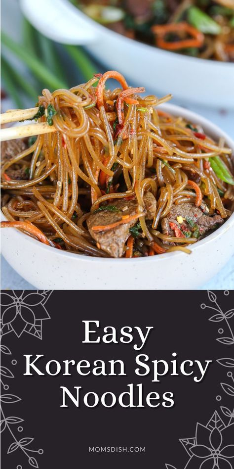 Korean Beef Noodles, Korean Spicy Noodles, Yakimeshi Recipe, Spicy Korean Noodles, 30 Min Meals, Beef Noodles, Korean Noodles, Spicy Korean, Spicy Noodles