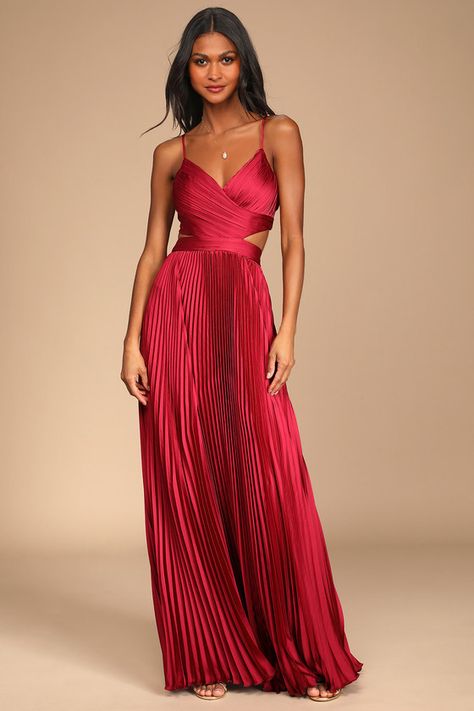 Wine colored prom dress