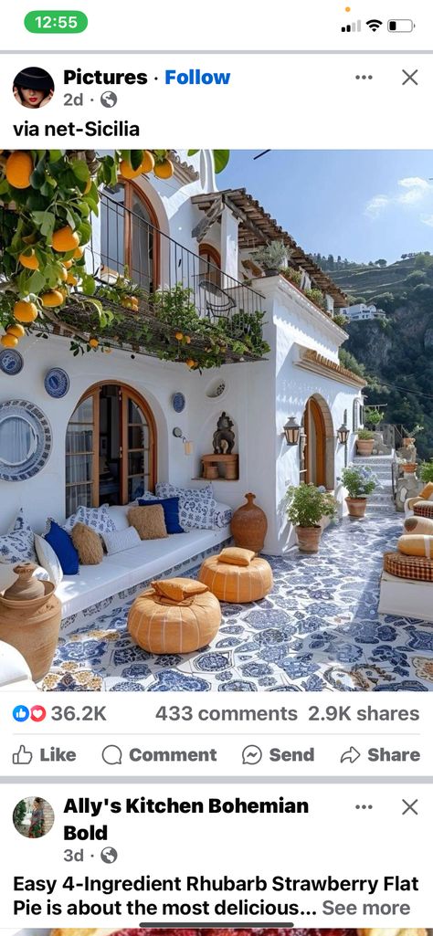 Sicily Decor, Succulent Landscape Design, Modern Home Interior Design, European House, Round Ottoman, Dream Houses, Elegant Interiors, Elegant Decor, Interior Design Tips