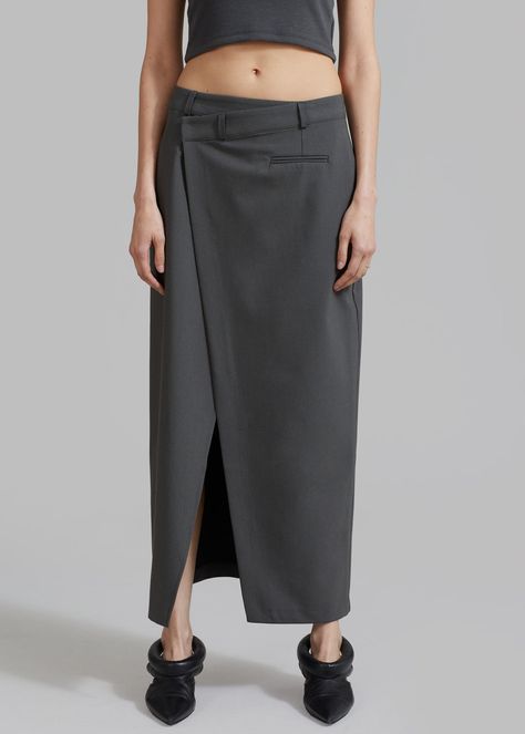 Asymetric Skirt, Midi Wrap Skirt, The Frankie Shop, Suiting Fabric, Frankie Shop, Fall Capsule Wardrobe, Skirt Belt, Silk Midi Dress, Study Style