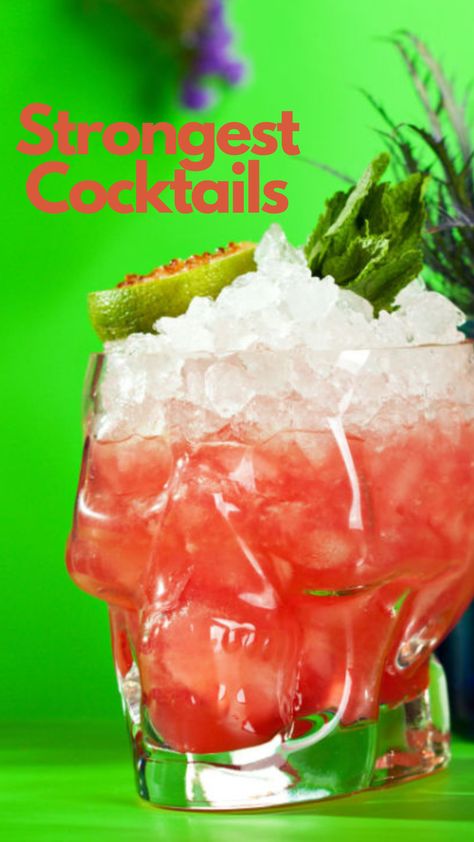 Strongest Cocktails Strong Cocktails That Taste Good, Strong Alcoholic Drinks That Taste Good, Strong Cocktail Recipes, Strong Drinks That Taste Good, Strong Alcoholic Drinks, Zombie Cocktail, Negroni Recipe, Strong Cocktails, Punch Drinks